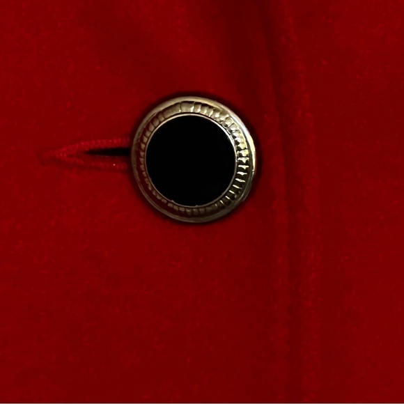 Vintage Russell Scott Women’s 80’s Wool Coat Red Black Single Breasted XL - Picture 5 of 13